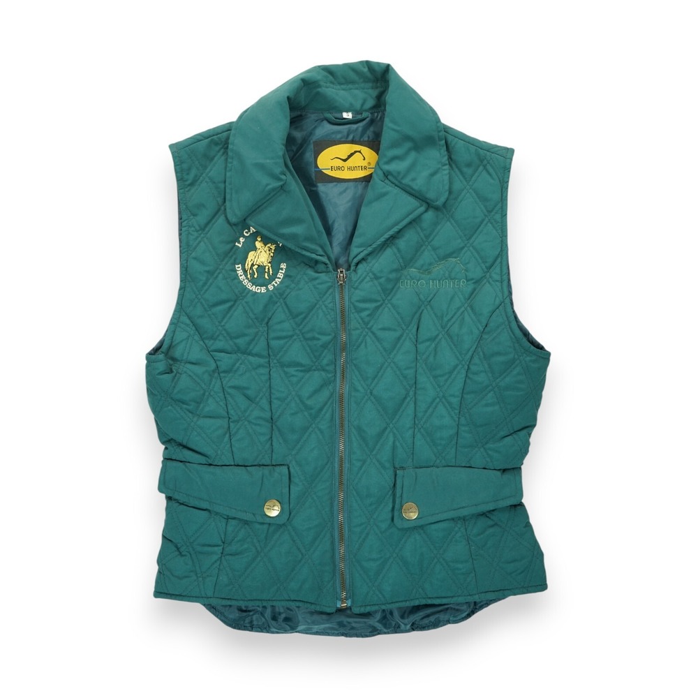 Euro Hunter Men's Puffer‎ Vest Green Full Zip Size Small "Le Cavalier"